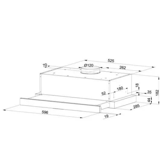 Corona 60 MANAM stal okap kuchenny podszafkowy inox